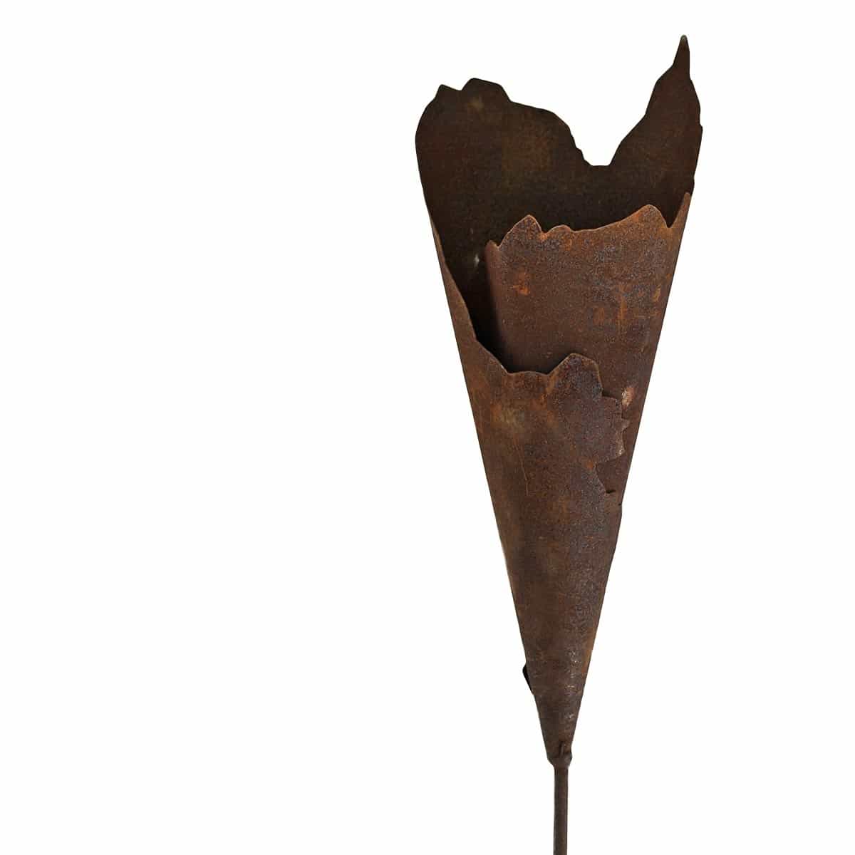 Cone torche - déco de jardin en métal