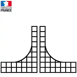 Contreforts arc boutants en bois ensemble droite et gauche - noir - 1m x h. 1.28m