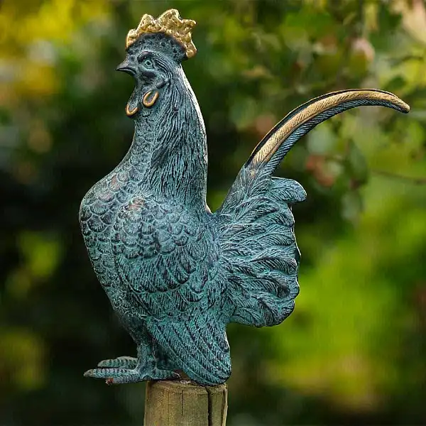 coq bronze decoratif