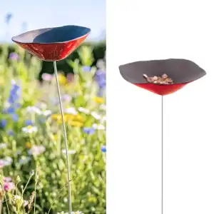 Coquelicot Mangeoire ou buvette en Céramique rouge x1 - diam.10cm