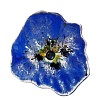 Fleur Coquelicot BLEU FONCE en verre