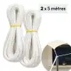 Lot de 2 cordes pour voile d'ombrage 2 x 5m