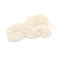 Cordelette Ã©paisse laine de mouton - Blanc naturel 3m x 1cm