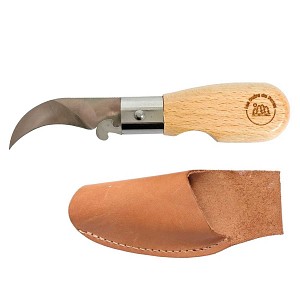 Lien vers un produit variante ou accessoire : Couteau à champignons pliant artisanal + étui en cuir