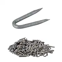 50 crampillons pour fixation ganivelle - Cavaliers lisses en acier galvanisé L. 30mm x D. 3mm