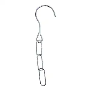 Crochet de suspension avec chaînette en métal gris  Crochet de suspension avec chaînette en métal gris