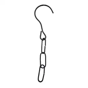 Crochet de suspension avec chaînette en métal marron