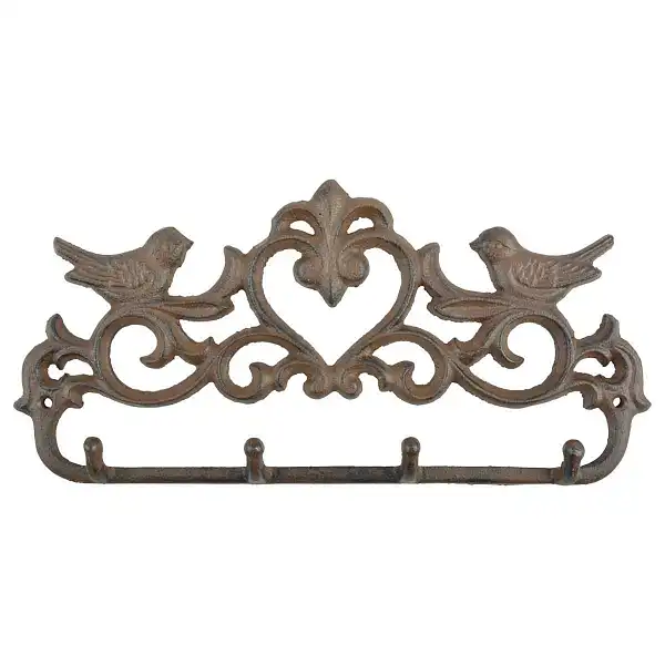 crochet decoratif fonte oiseaux