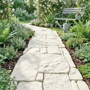 Parement extérieur en béton 0.14m2 pour mur et allée - Aspect pierre naturelle L.44 x l.29cm