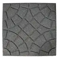 Dalle terrasse effet pavé en caoutchouc recyclé - Gris L.45 x l.45cm