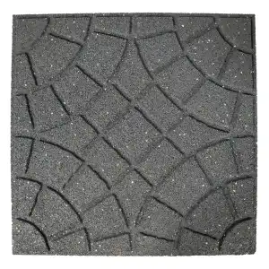 Dalle terrasse effet pavé en caoutchouc recyclé - Gris L.45 x l.45cm