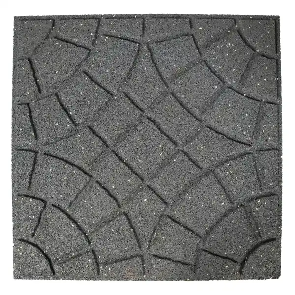 dalle caoutchouc effet pave grise