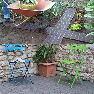 Dalle de jardin clipsable en plastique