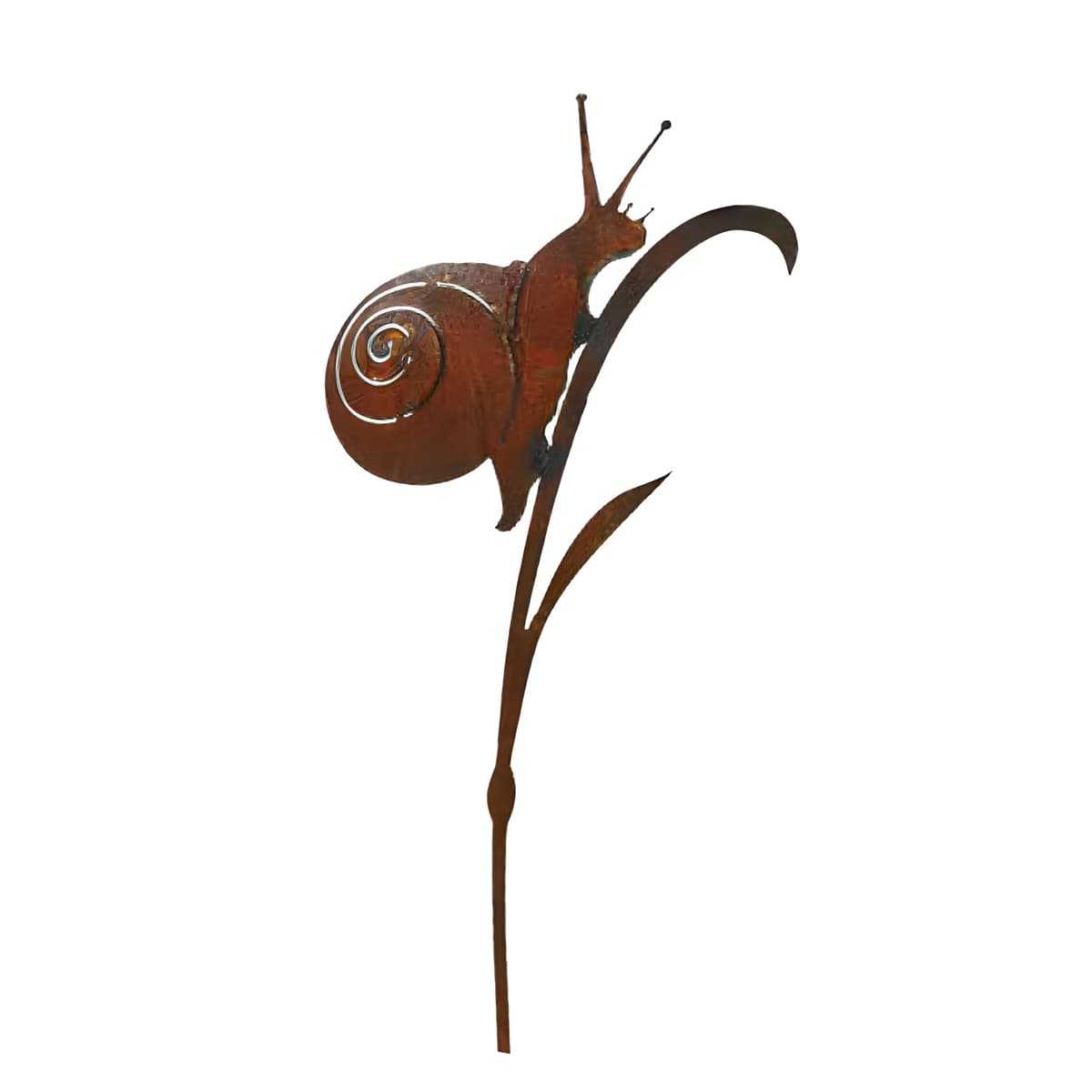 Gerry Décoration de jardin en forme d'escargot avec épine en métal rouillé