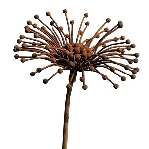 Tuteur fleur Pissenlit en fer brut 22cm