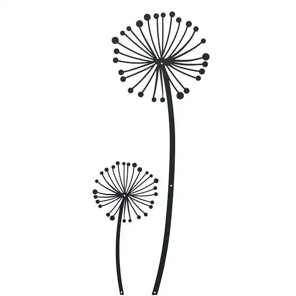 deco murale deux pissenlits gris  deco murale deux pissenlits gris