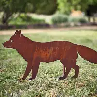 Silhouette Renard en métal rouillé - 100cm