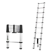 Échelle télescopique en aluminium - 9 barreaux - H. 72 à 261cm