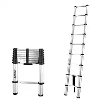 Échelle télescopique en aluminium - 9 barreaux - H.72 à 261 cm