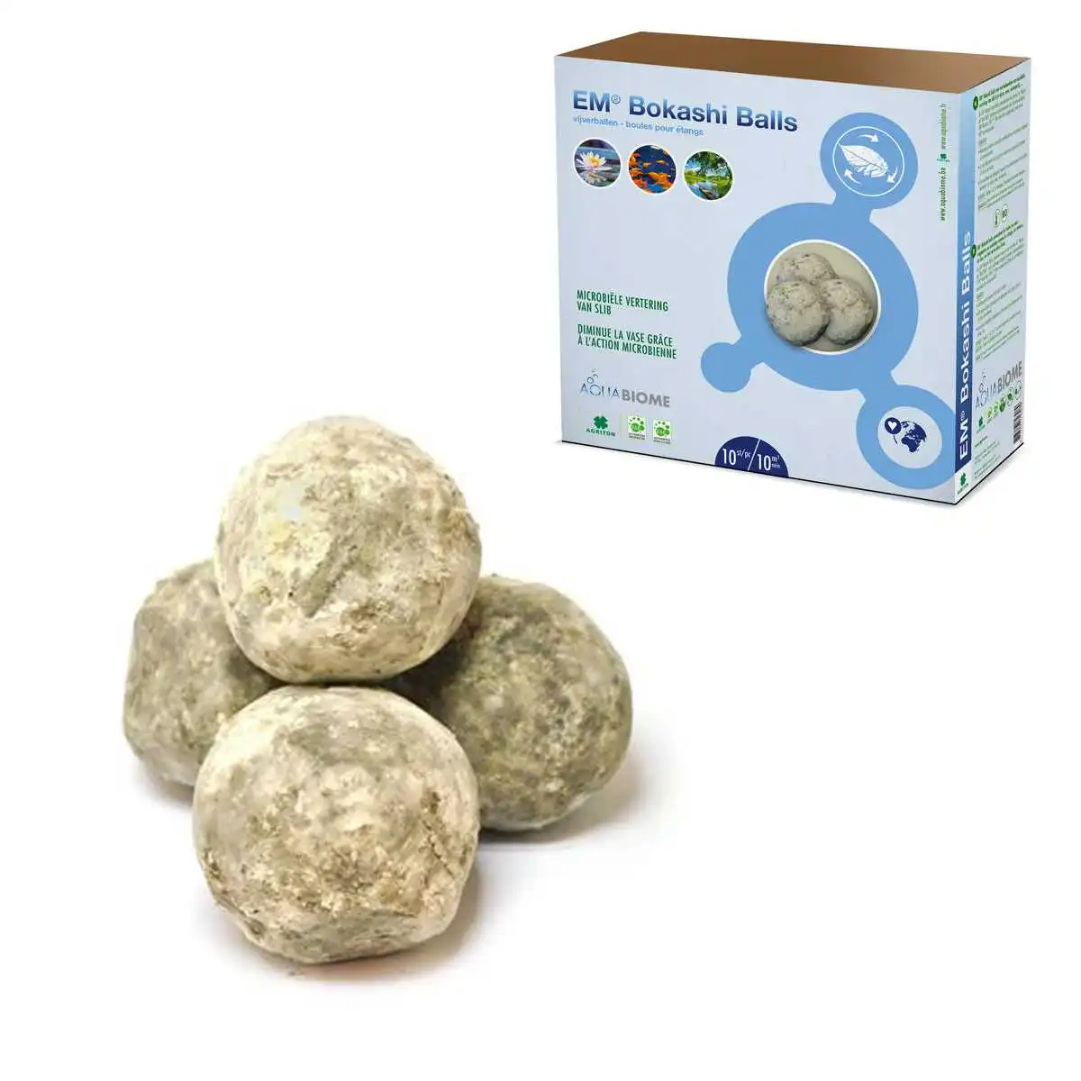 Produit de traitement contre la vase - EM Bokashi Balls x 10  Produit de traitement contre la vase - EM Bokashi Balls x 10