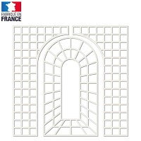 Ensemble treillage mural 3 éléments et 12 pattes de fixation - blanc