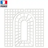 Ensemble treillage mural 3 éléments et 12 pattes de fixation - blanc