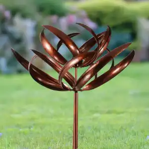 Eolienne Burghley en métal avec pied - Bronze - H.208 x D.43cm