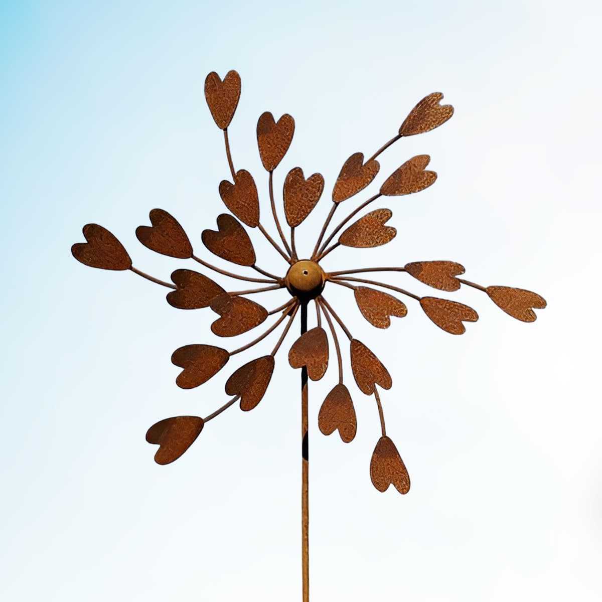 eolienne deco jardin fer coeur