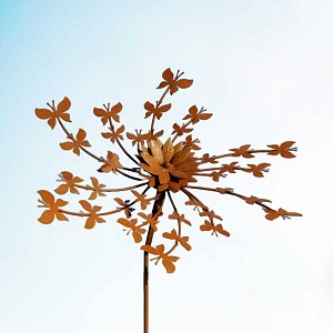 Lien vers un produit variante ou accessoire : Éolienne de jardin en fer rouillé H.160 cm - Papillons