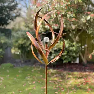 Eolienne lumineuse Knightsbridge en métal avec pied - Bronze - H.208 x D.61 cm