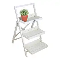 Étagère pour plante en bois blanc - H. 91 cm  Étagère pour plante en bois blanc - H. 91 cm