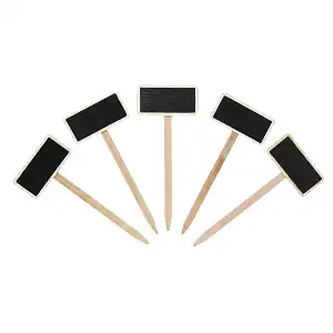 Lien vers un produit variante ou accessoire : Etiquettes ardoise et bois pour plantes d'interieur 6x3cm - lot de 5