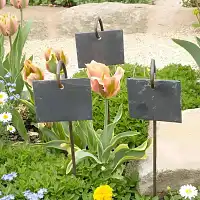 Porte étiquette en acier brut H.163 cm - lot de 3