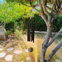 Carillon à vent 91cm en aluminium noir