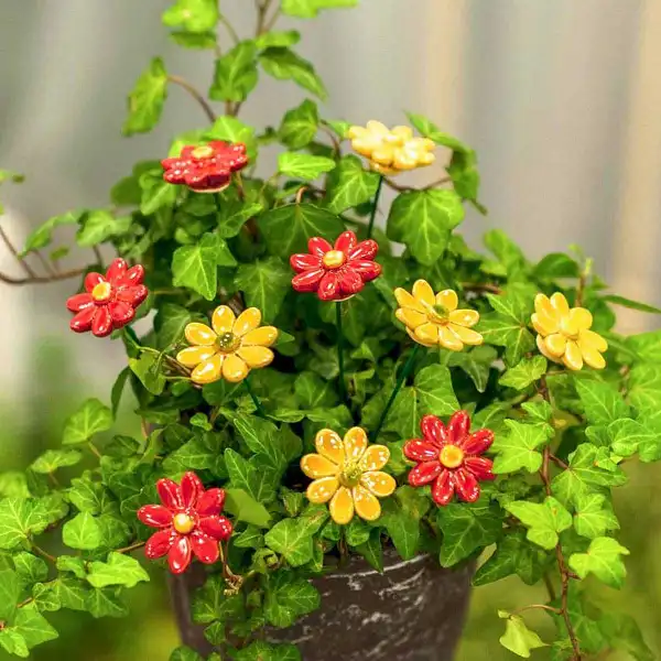 Cynorhodon ceramique jaune bouquet