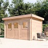 Chalet de jardin CHEVRIL 12m2 toit plat - Bois Douglas 55mm fabrication française L. 3,9 x l. 2,9 x H. 2,5m