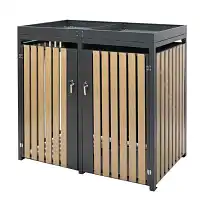 Cache poubelle double avec bac jardinière  Cache poubelle double avec bac jardinière