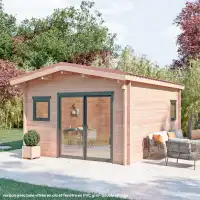 Chalet de jardin OYONNAX 20m2 - Bois Douglas 55mm fabrication française L. 5,1 x l. 3,9 x H. 2,7m