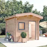 Chalet de jardin RIVOIRE 8m2 - Bois Douglas 55mm fabrication française L.2,9 x l.2,9 x H.2,6m