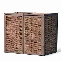 Cache poubelle double tressage osier et Pin FSC