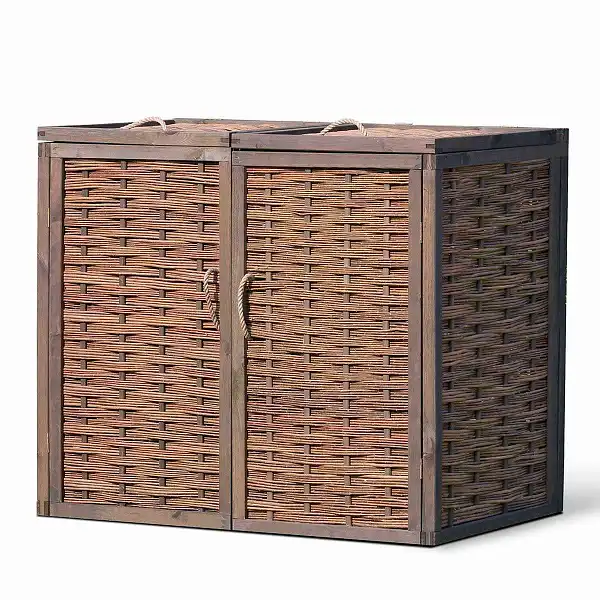 abri poubelle double bois