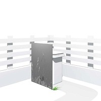 Cache poubelle en métal motif herbe - 144 cm