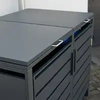 Cache poubelle extérieur en métal - Simple, double ou triple  Cache poubelle extérieur en métal - Simple, double ou triple