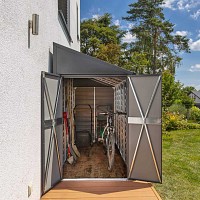 Abri vélo en métal 2.5m2 - Rangement extérieur 1,24m x 2,03m Gris