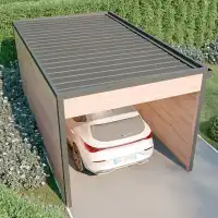 Carport voiture 15m2 - Bois Douglas 55mm et toiture Bacacier, fabrication française L.5 x l.2,9 x H.2,58m
