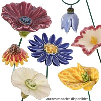 Lavande violet foncé - Fleur en céramique sur tige à planter