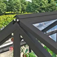 Carré potager surélevé avec serre amovible - Aluminium noir et verre trempé L.127 x l.89 x H.135cm