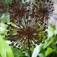 Allium sur tige en métal rouillé