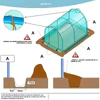 Serre tunnel de jardin 2m x 3m - 6m2