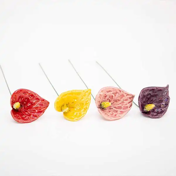 anthurium fleurs ceramique deco bouquet anthurium fleurs ceramique deco bouquet
